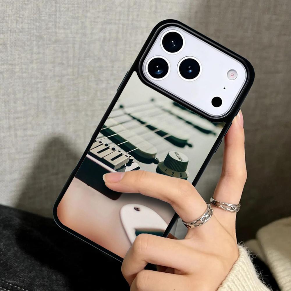 Hülle Case für iPhone 17 Air 16 Pro Max 15 Plus 11 13 Mini 14 12 Rückseite Handyhülle Musik Gitarre