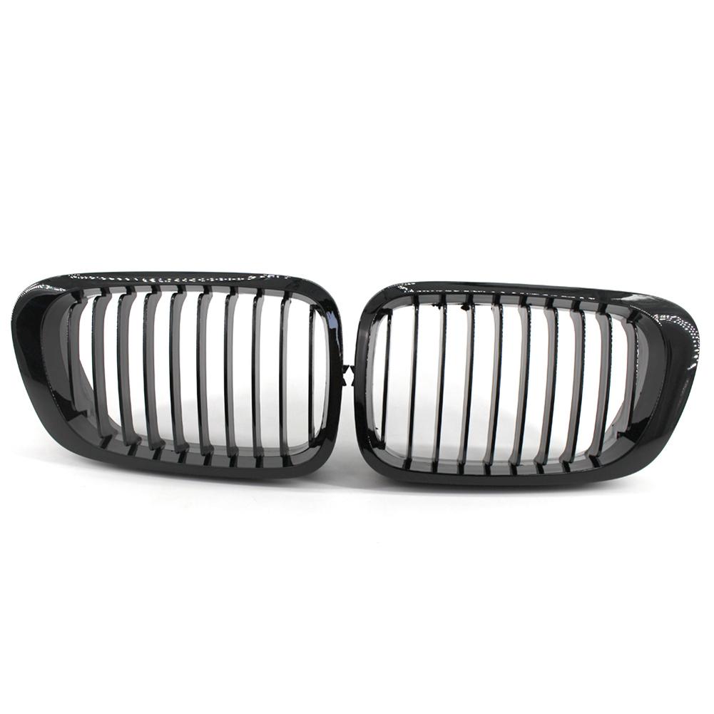 2Pcs Front Center Kidney Grilles Matte Glossy Front Bumper Kidney Grill for BMW E46 Pre-Facelift 2 Door Cabriolet