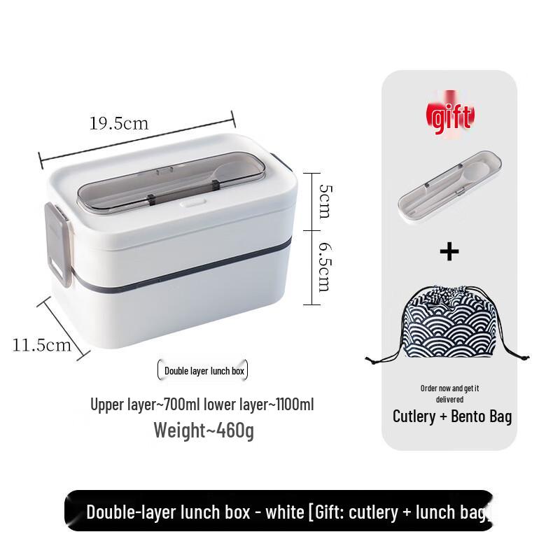 Microwavable Double-Layer Bento Box