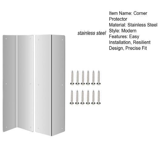 2Pcs Stainless Steel Corner Guards 89 Degree Angle Weed Whacking Protection Easy Installation Metal Protector