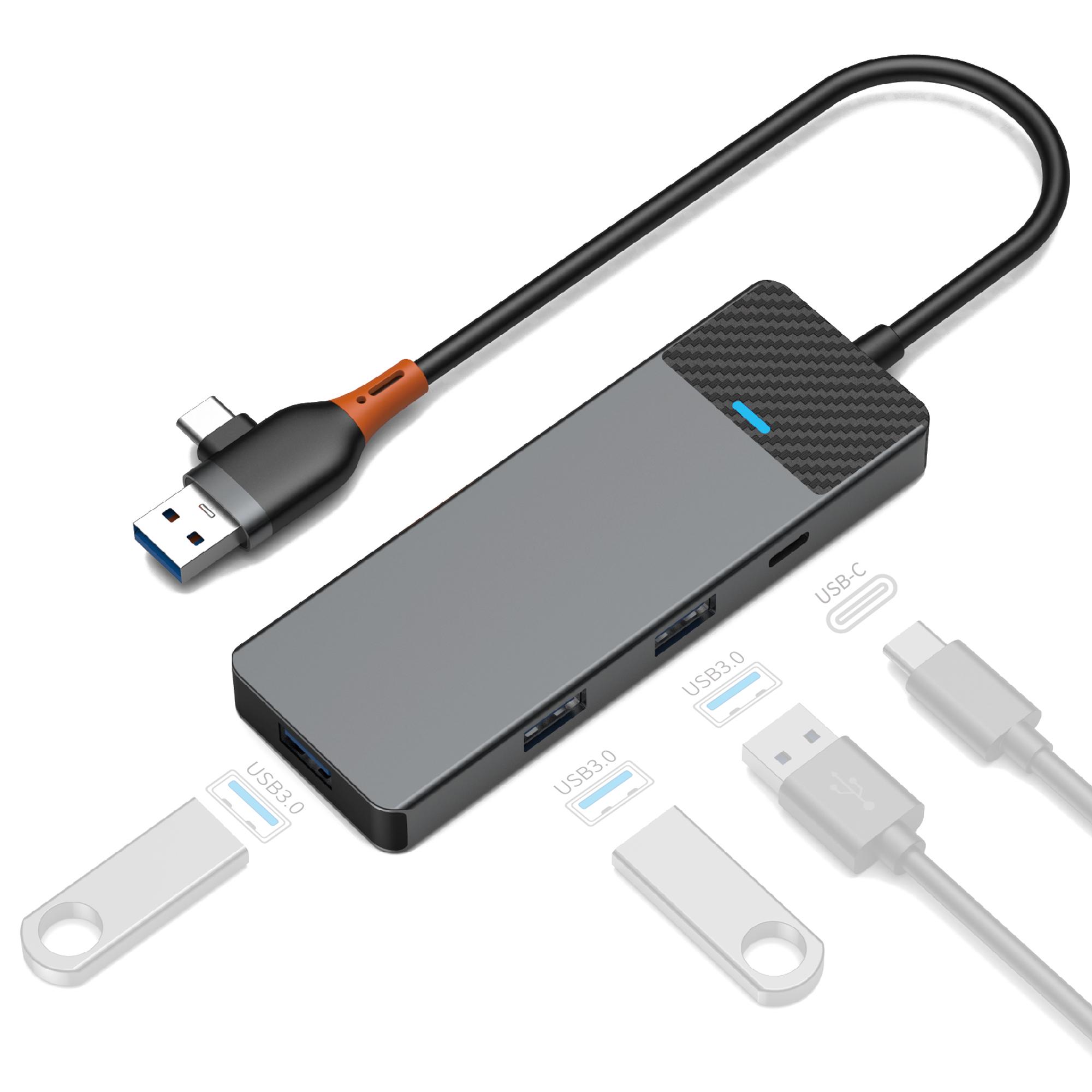 

WIWU A431C Linker Series USB-A&C Hub Adapter 4-в-1 Портативна док-станція з 3 USB3.0+USB-C 3.0 As Shown A