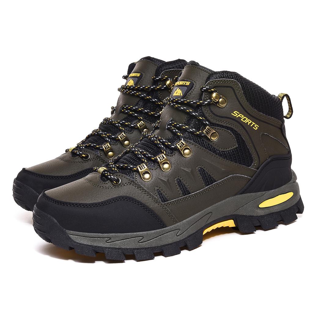 Herren-Winter-Lederstiefel, modische High-Top-Wanderschuhe, verschleißfeste, leichte Wanderschuhe