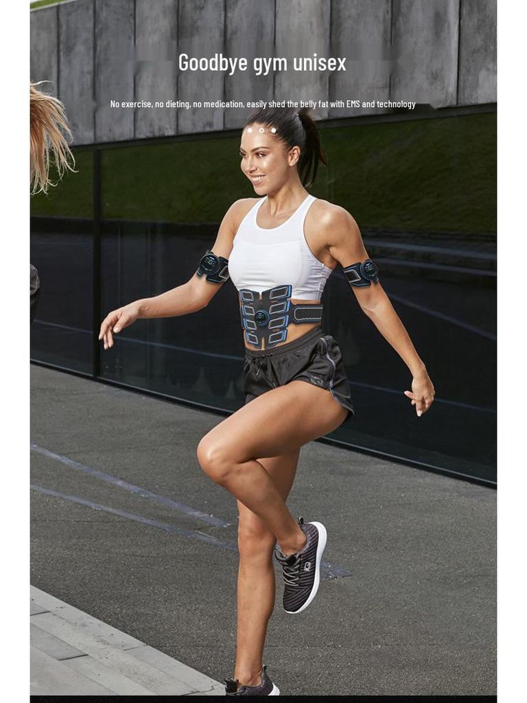 Rechargeable EMS Smart Abdominal Trainer with Digital Display - Muscle Stimulator & Massager Fitness Equipment.