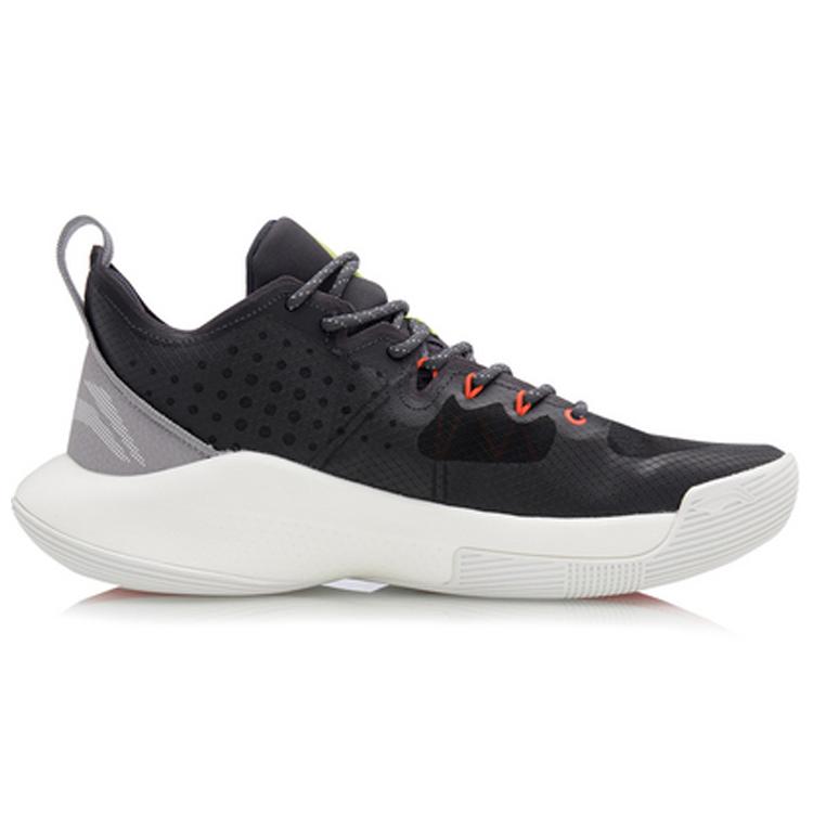 Li Ning Sonic 8 Low Synthetic Leather Slip Resistant Abrasion Resistant Low top Basketball Shoes Men's Black Gray ABAQ035-2