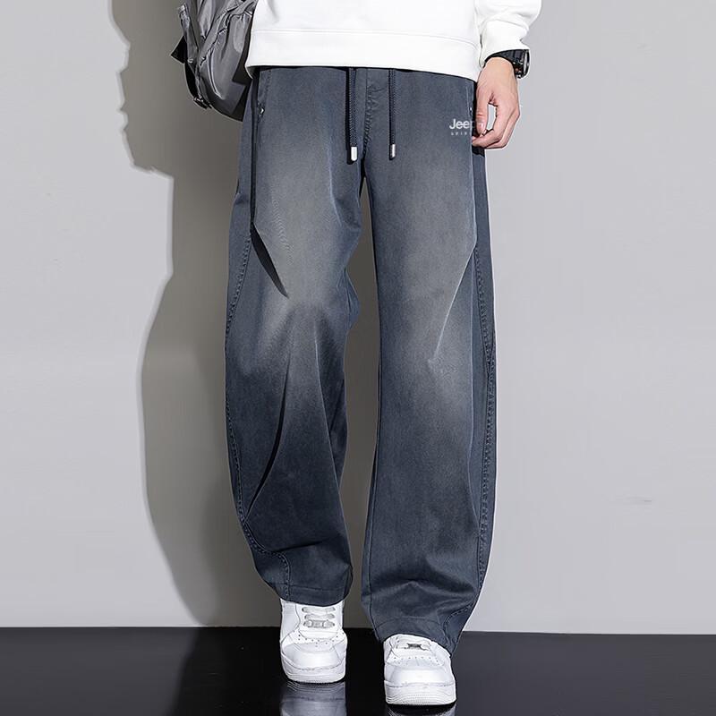 JEEP SPIRIT Men's Straight-Leg Relaxed Washed Denim Jeans