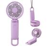 RHYTHM Handy Fan 2025 High Airflow Quiet 3WAY 5 Wind Speed Levels Compatible Carabiner Strap Included Small Portable Fan Silky Wind Mobile Purple