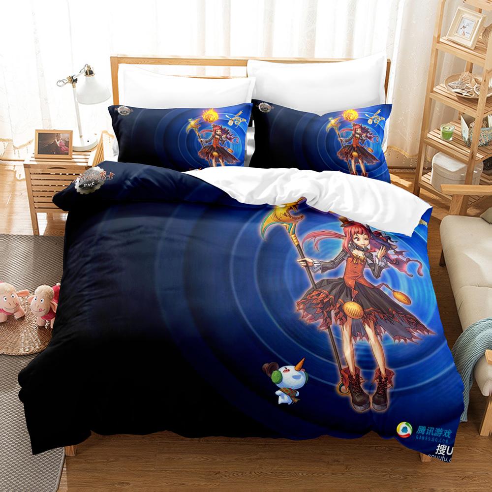 Fashion 3d Print Game Dunge & Fighter Female Magician Bedding Set Single Double King Bed Set Children's Bedroom Duvet cover Set