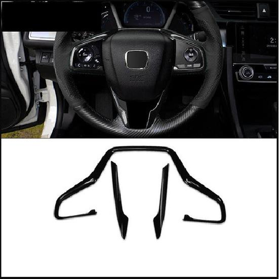 Декоративная панель кнопки клаксона рулевого колеса Для Honda Civic 10-го поколения 2016-21 Ярко-черный