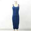 Women's Sleeveless Ribbed Knit Maxi Dress Summer Bodycon Button Down Long Tank Dress Sexy Slim Fit High Slit Office Work Dress