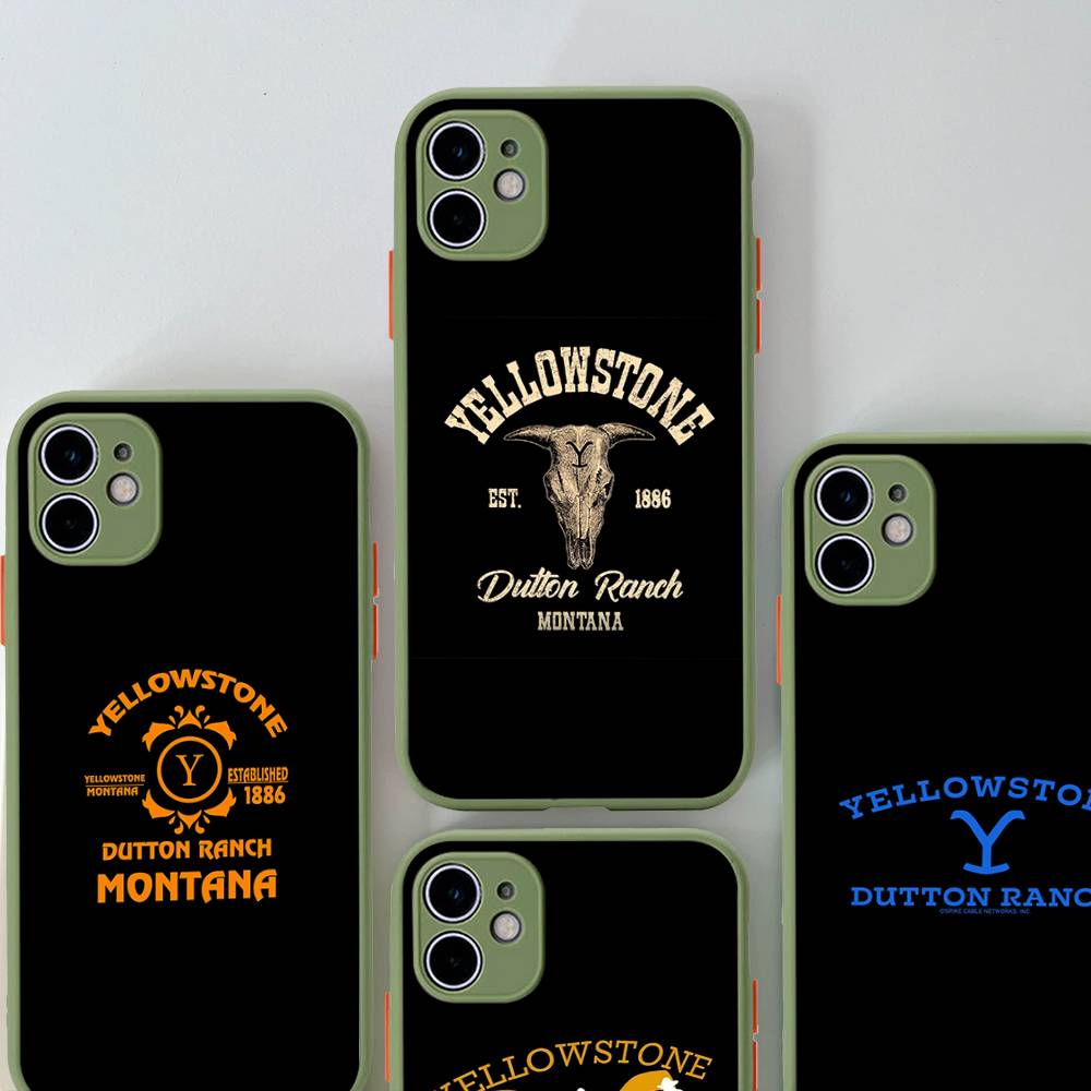 Popular Y-Yellowstone D-Dutton R-Ranch Phone Case For iPhone 13 12 X XS MAX Pro Max 16 15 11 14 Pro Max Shockproof Matte Cover