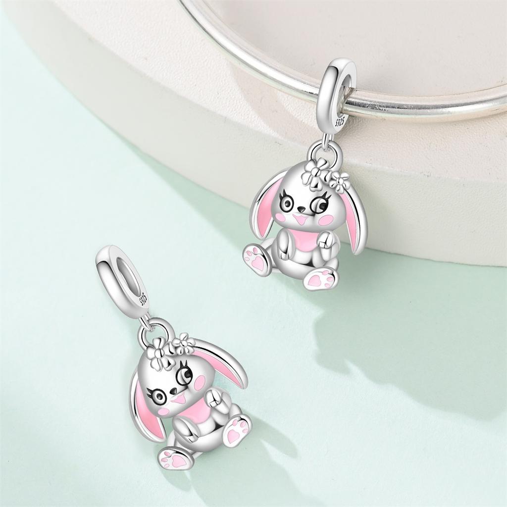 Neue Kupferanhänger Panda Hase Wetter Wolken Regenbogen Blitz Perlen Passen Original Armband Damen DIY Schmuck