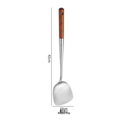 Edelstahl Wok Pfannenwender mit Holzgriff