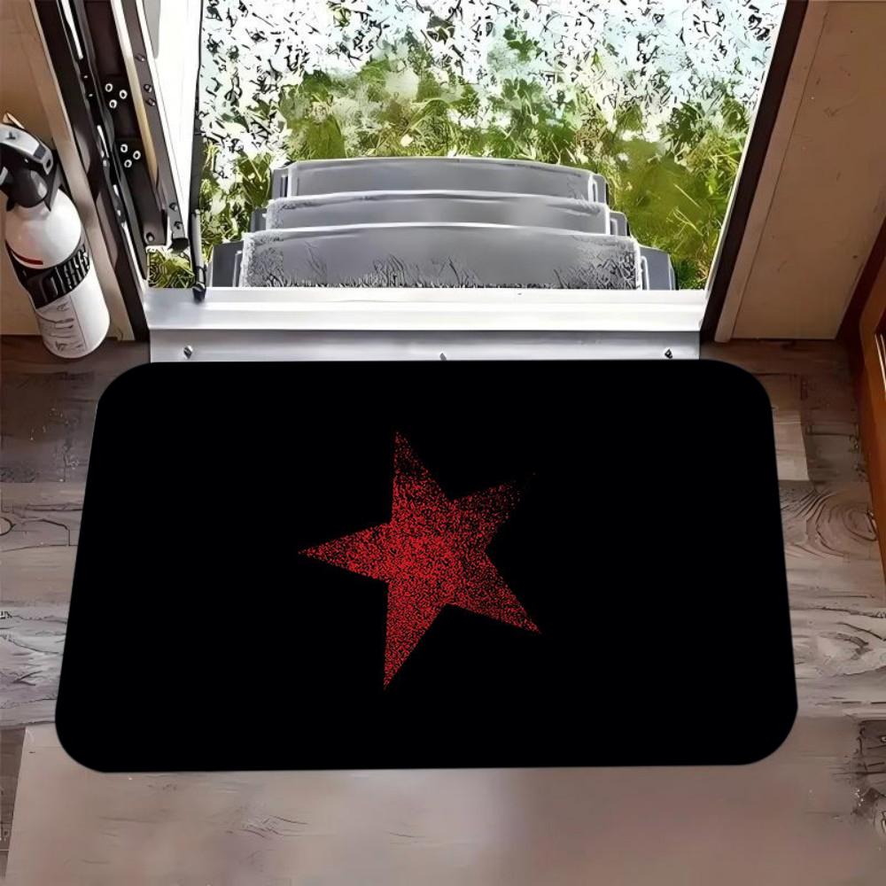 

Retro Star-shaped Entrance Mat Retro Grune Style Welcome Mat Anti-slip Floor Mat Kitchen Carpet Floor Mats Gift 40x60cm