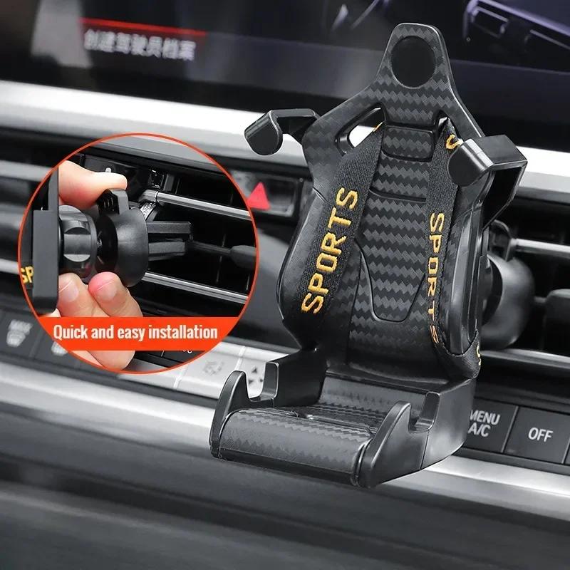 Racing Seat Design Car Phone Holder Mount Stand Suction Cup Smartphone Mobile Cell Support In Car Bracket for IphoneSamsung Mi