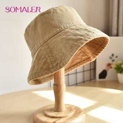Vasaras kokvilnas kausa cepure sievietēm āra cepures Zvejnieku sauļošanās cepures valkā abās pusēs