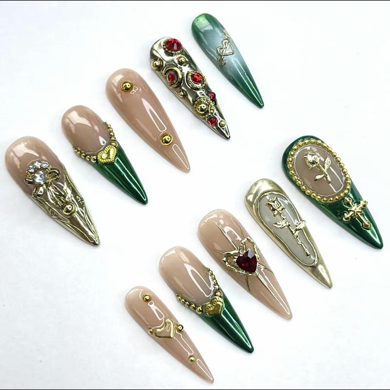 INS Hot Selling Accept Customization Duck Shape Artificial Fingernails Manicure False Nails with Glue Stickers Press on Nails