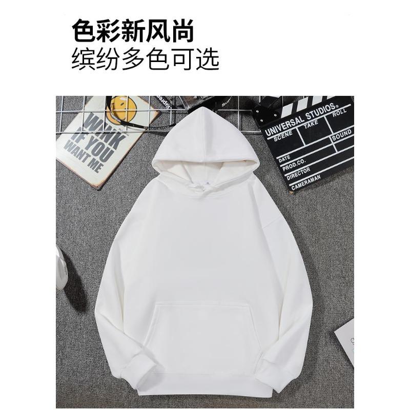 

2026 fashion casual anime couple style long-sleeved men s autumn and winter pure cotton fleece printed hooded shirt L белый