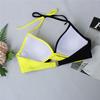 Women Sexy Swimwear Patchwork Halter Bikini Set Criss Cross Swimsuit Push-up Two Piece Bathing Suit