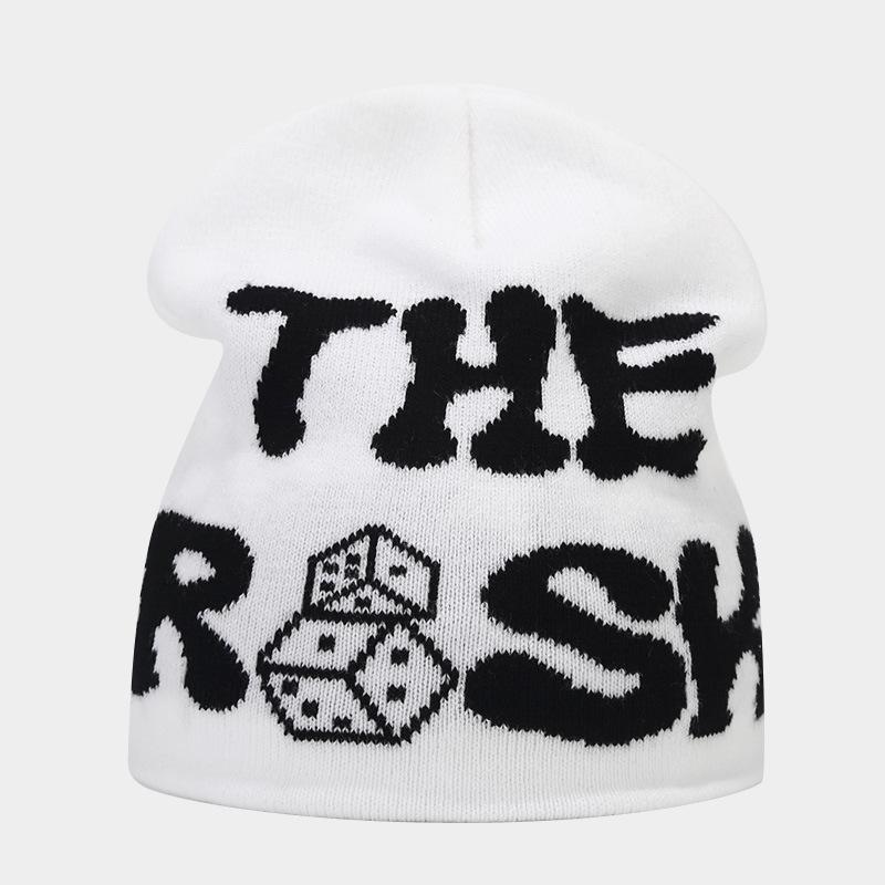 Y2K Fashion Trend Knitted Hat Men's Personality Hip Hop Jacquard Hat Women's Trend Street Ear Hat