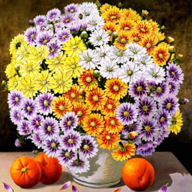 5D Diy Diament Malarstwo Kwiaty Piwonia Muliną Zestaw Pełne Wiertło Okrągły Haft Mozaika Sztuka Obraz Dżetów Wystrój Prezent