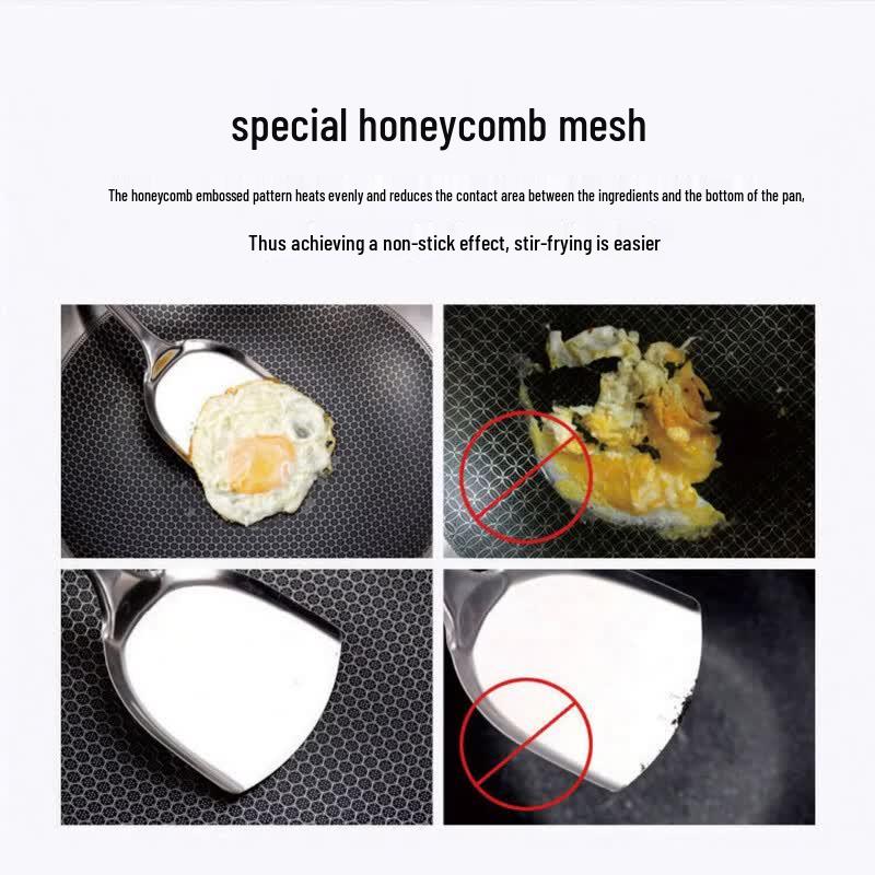 KOBACH 32cm Honeycomb 304 Stainless Steel Non-stick Wok