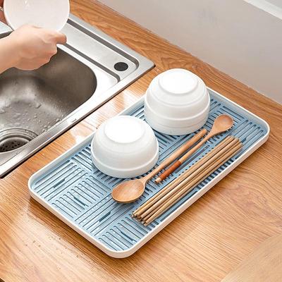Tavă de ceai dreptunghiulară din plastic cu strat dublu pentru preparare uscată și uz bucătărie