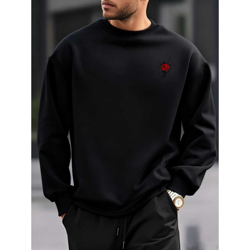 Tintenspritzer-Stil Druck Herren Neues Rundhals-Sweatshirt Doppelseitiger Druck Langarm Vielseitiges Oberteil Lockerer Modetrend Lässiger Sport-Pullover