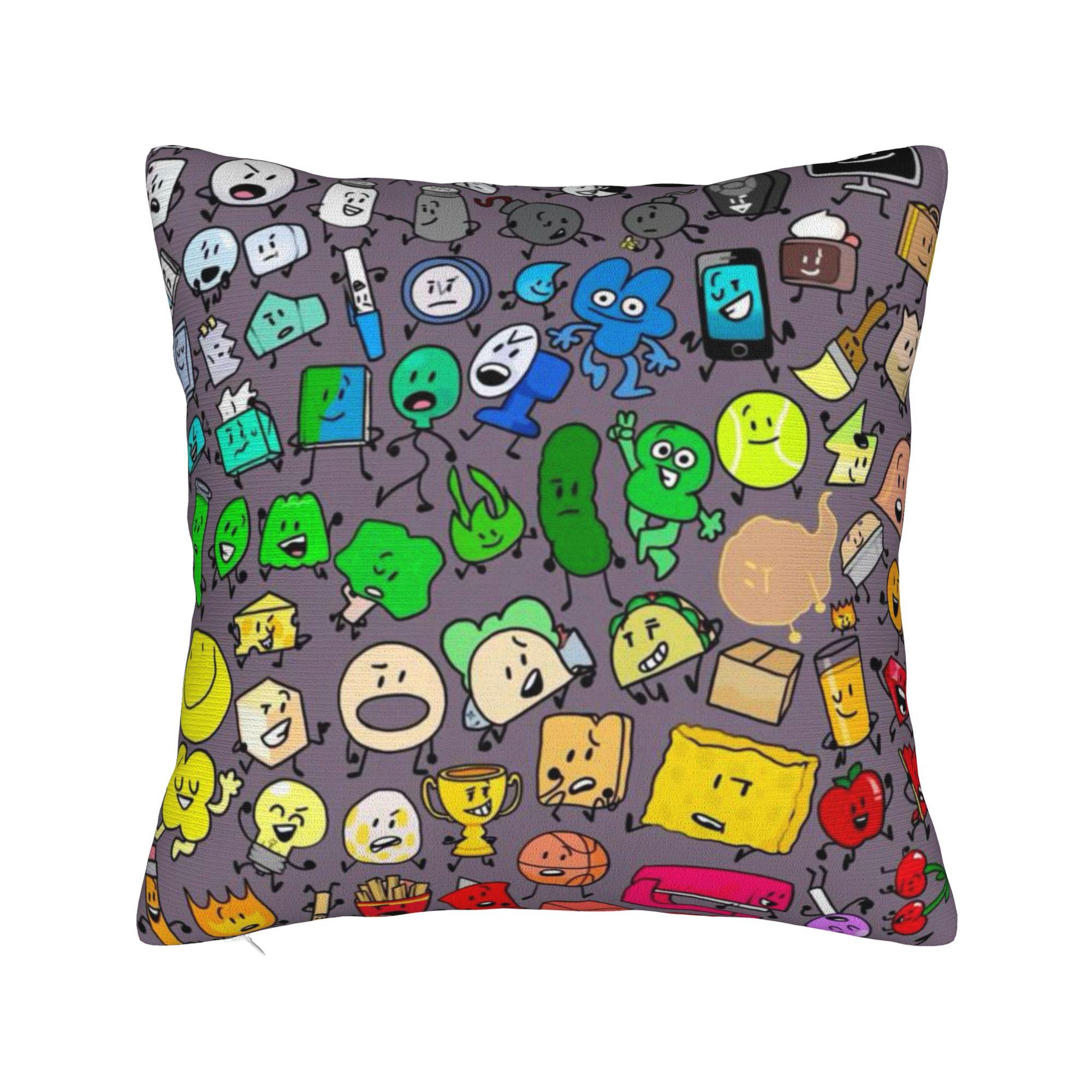 

BFDI Битва за Острів Мрії Наволочка Товар М яка Наволочка для Подушки Декорації Наволочка для Подушки-Пледа Дім Багаторозмірний 12x12Inch