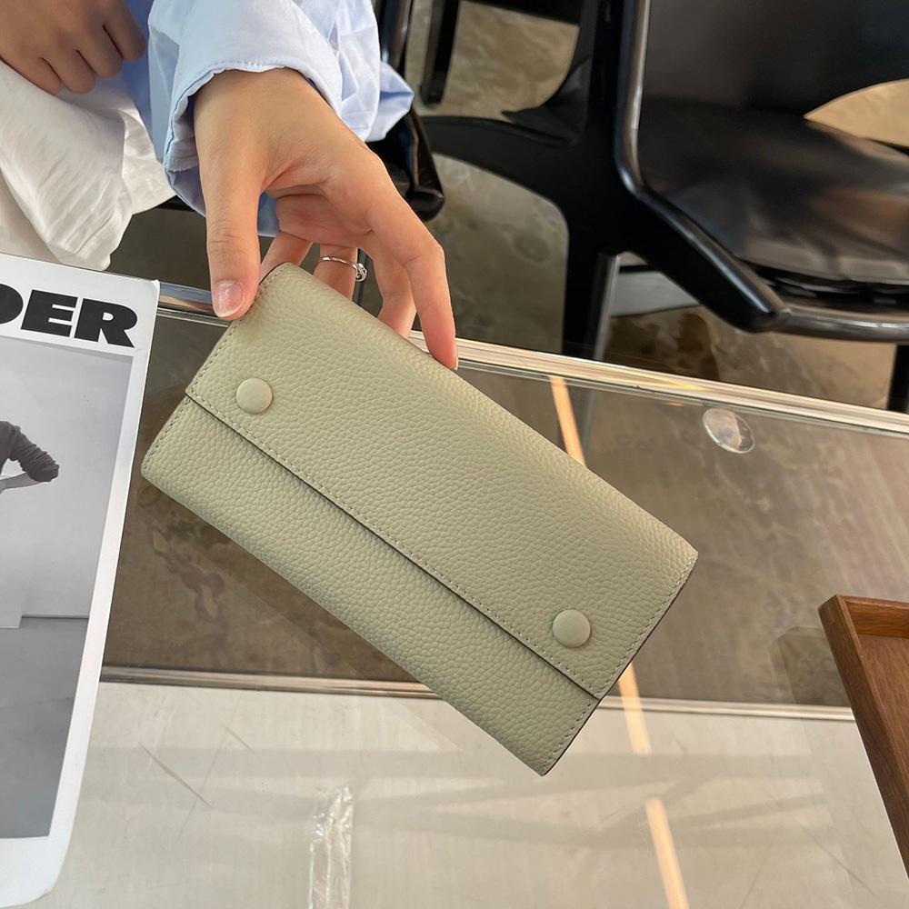 2025 Dámské peněženky z pravé kůže První vrstva hovězí kůže Dlouhá peněženka Dvoubarevné peněženky Psaníčka pro dámy Peněženky
