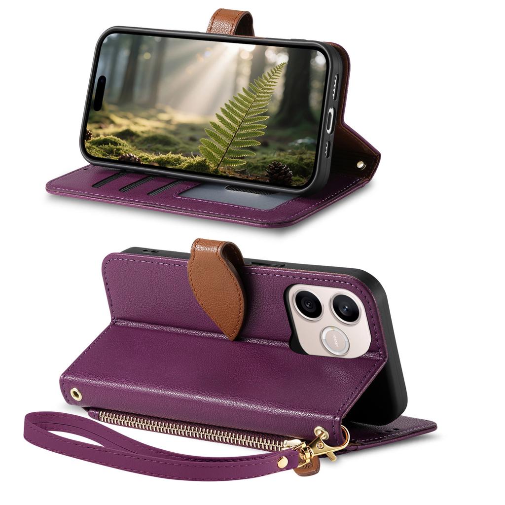 Case for 600 Lite 5G - Leather/PU, Purple, With Lanyard