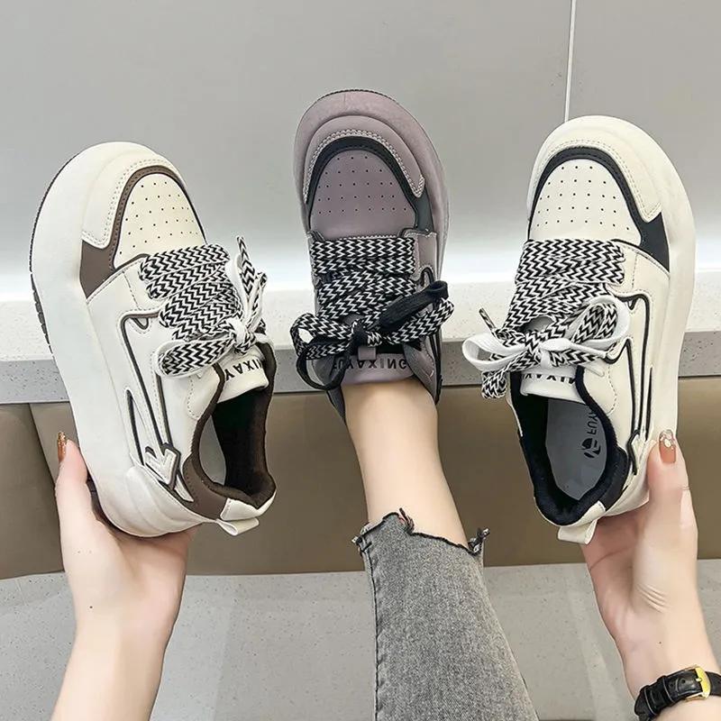 Scarpe Piatte Versatili Autunnali 2024 Scarpe Casual Leggere Donna Tenis Suola Spessa Scarpe da Ginnastica Antiscivolo Mujer