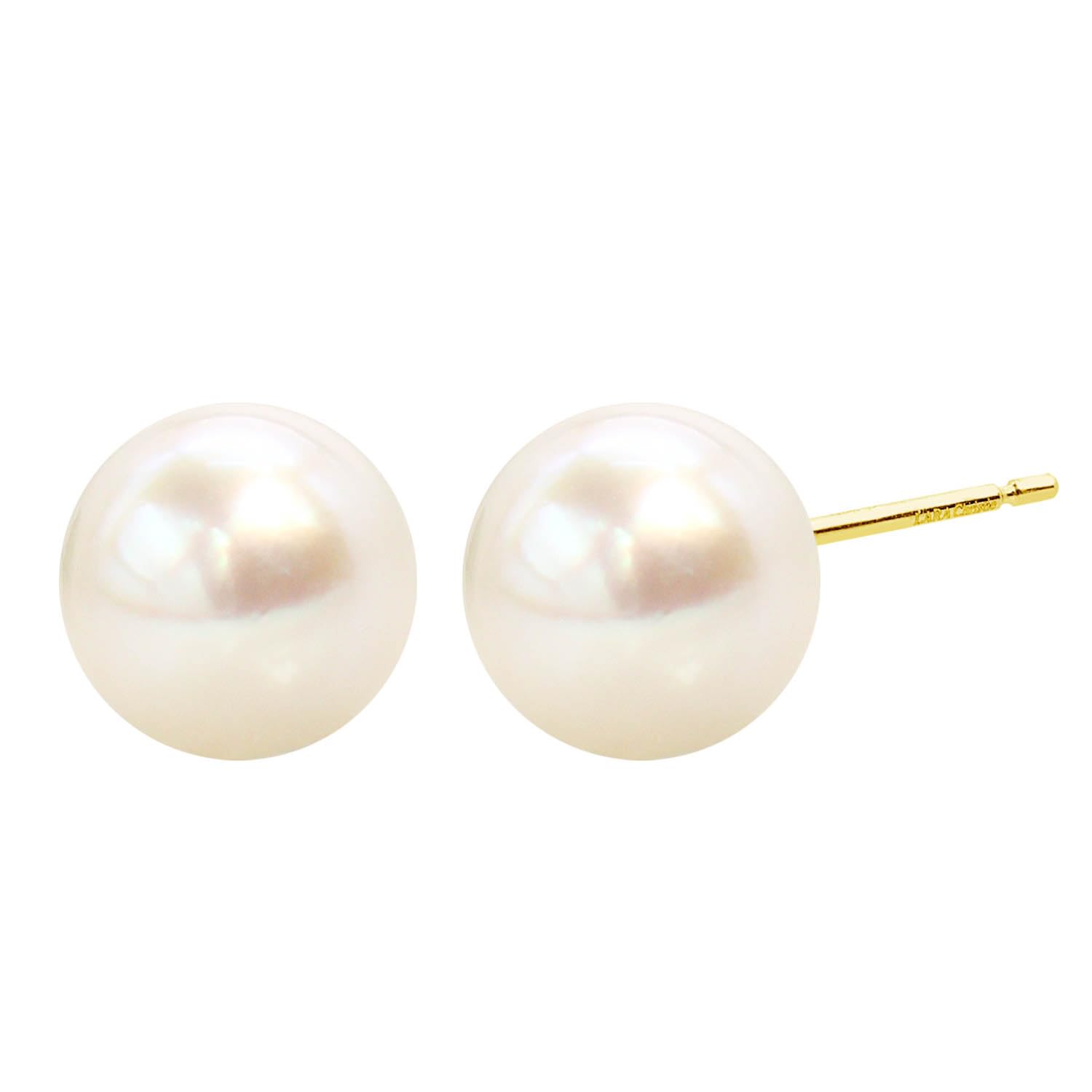 

Сережки Akoya Pearl Flower Beads UP Both Ears 2 Beads Pearl Identification Card Included K18 18K Gold [Lara Christie] Women 8.5mm le107-0006-yg