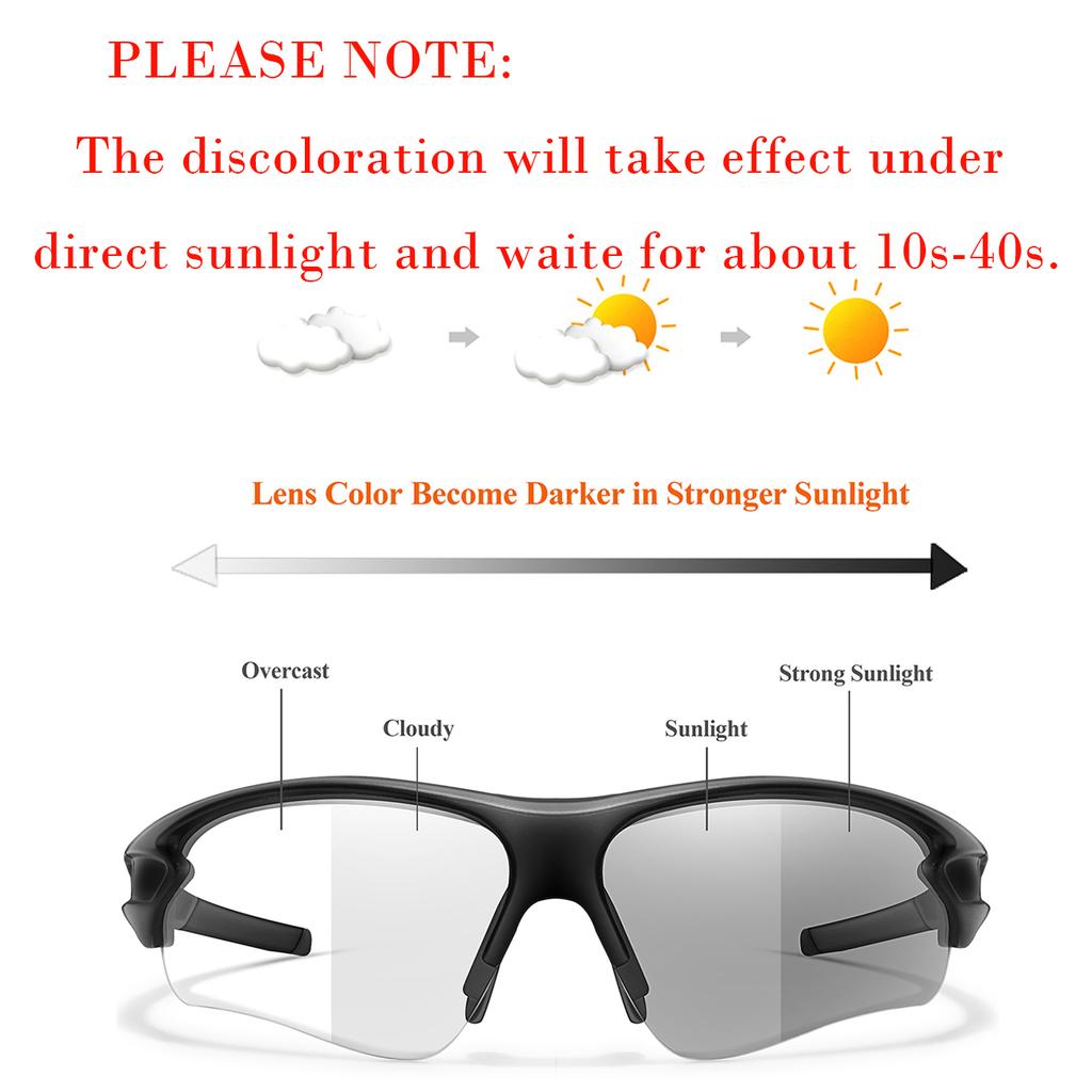 Outdoor Sports Fashion Photochromic Sunglasses Women Men Cycling Running Driving Eyewear Women Fashion Goggles