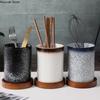 Drain Chopstick Holder Ceramic Household Kitchen Multifunctional Storage Tank Chopsticks Spoon Knife and Fork Storage Bucket