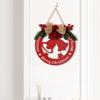 Christmas Colorful Wooden Door Hang Tags With Bells And Reindeer For Joyful Celebrations