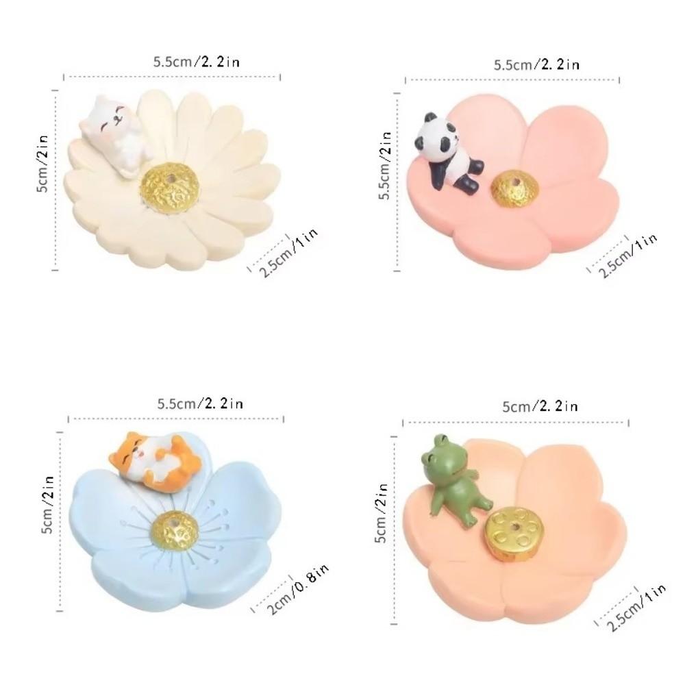 Ceative Resin Incense Holder Mini Blossom Sakura Ash Catcher Animal Aromatherapy Plate Home Decoration