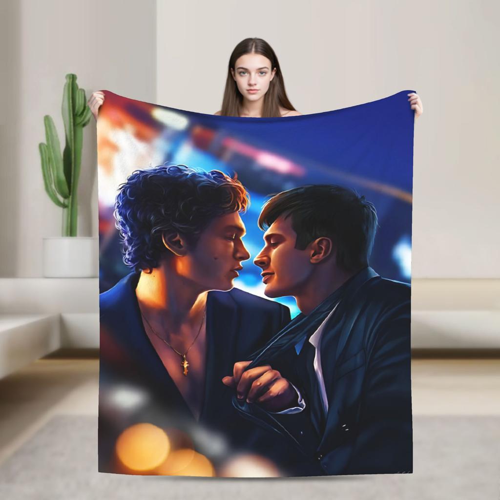 Heated Rivalry Movie Knitted Blankets Fleece Throw Blanket Bed Sofa Decoration Soft Warm Bedsprea