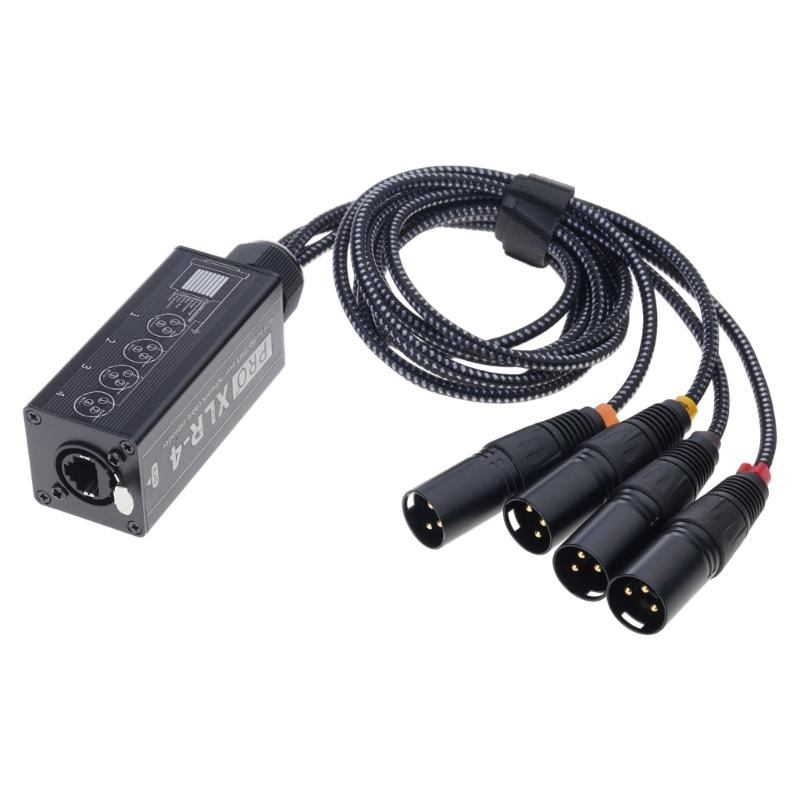 

RJ45 To 4 Channel XLR Sound 3Pin Splitter For Cable Networking Extension Stage Studio Recording Connector Accessories