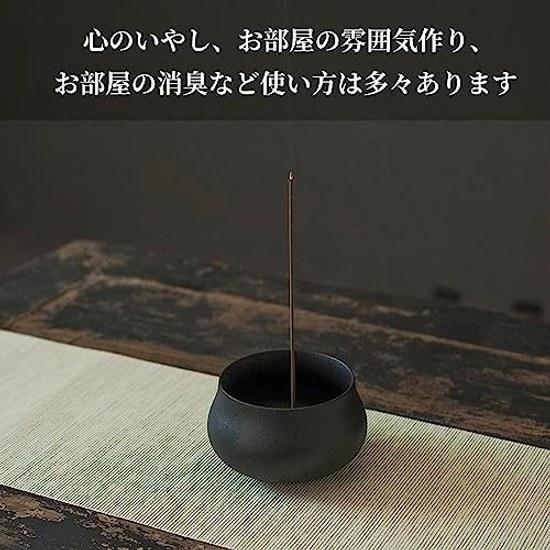 Nannlia incense holder burner stylish mini altar ceramic stick stand simple (black)