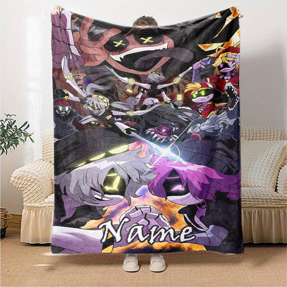 Custom Name Murder Drones Theme Printed Blanket - Perfect for Couch, Bed, Travel & Outdoor Use | Machine Washable, Cozy & Durable.