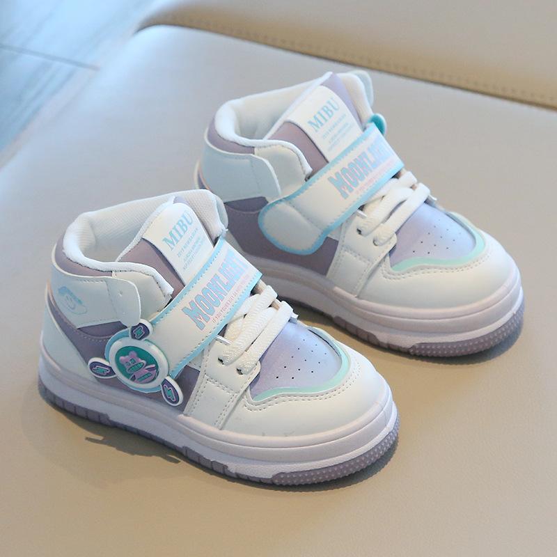 Children's Sports Shoes 2025 Spring and Autumn New Boys' Casual Shoes High-top Girls' Board Shoes Cartoon Soft-soled Baby Shoes List