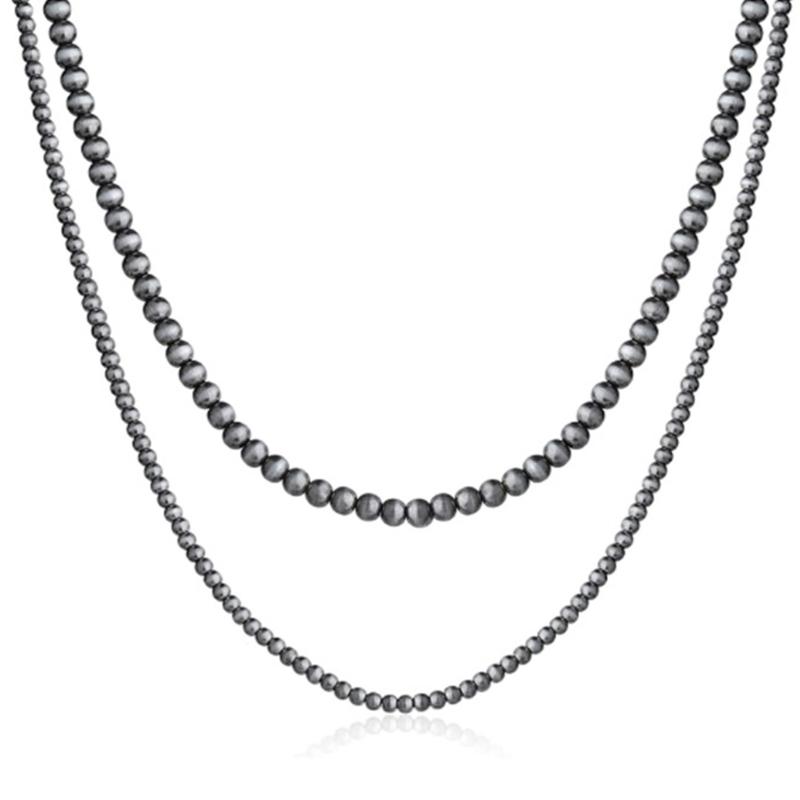 

Pearl Layered Necklace Vintage Grey-Pearl Choker Necklace Clavicle Chain Fashion Jewelry Gift for Women Cowgirl