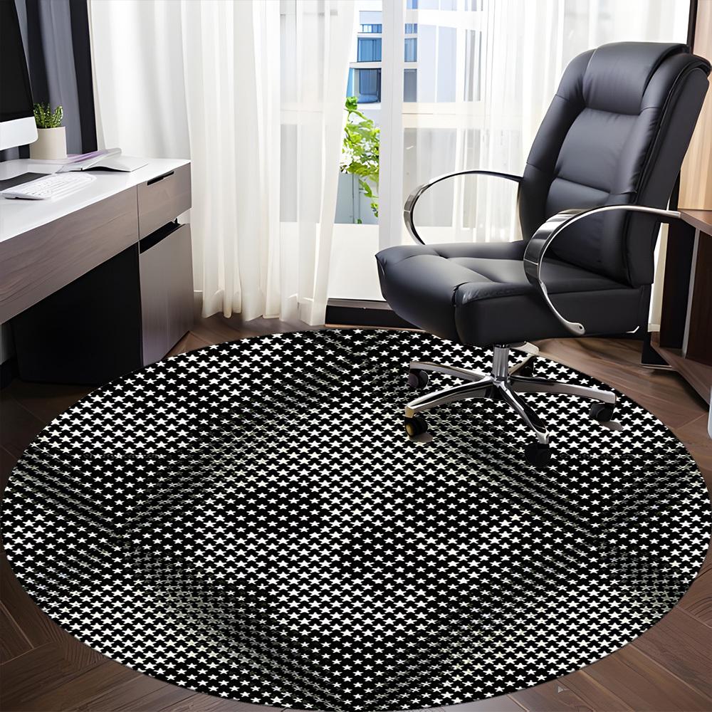 1pc Skull Pattern Carpet, Round Non Slip Durable Large Size Office Carpet, Suitable for Office