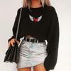 European & American Women's Long-Sleeve Short Sweatshirt - 2021 Autumn Collection
