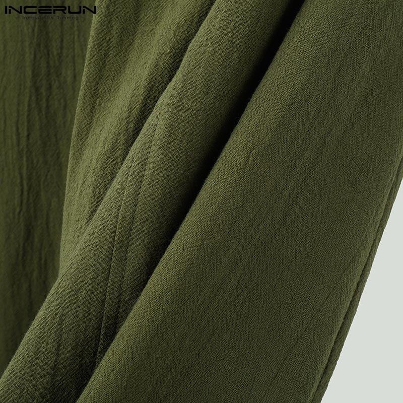 INCERUN Letní pánské kabáty s dlouhým rukávem a otevřeným výstřihem, volné, s dlouhým rukávem a otevřenou přední částí