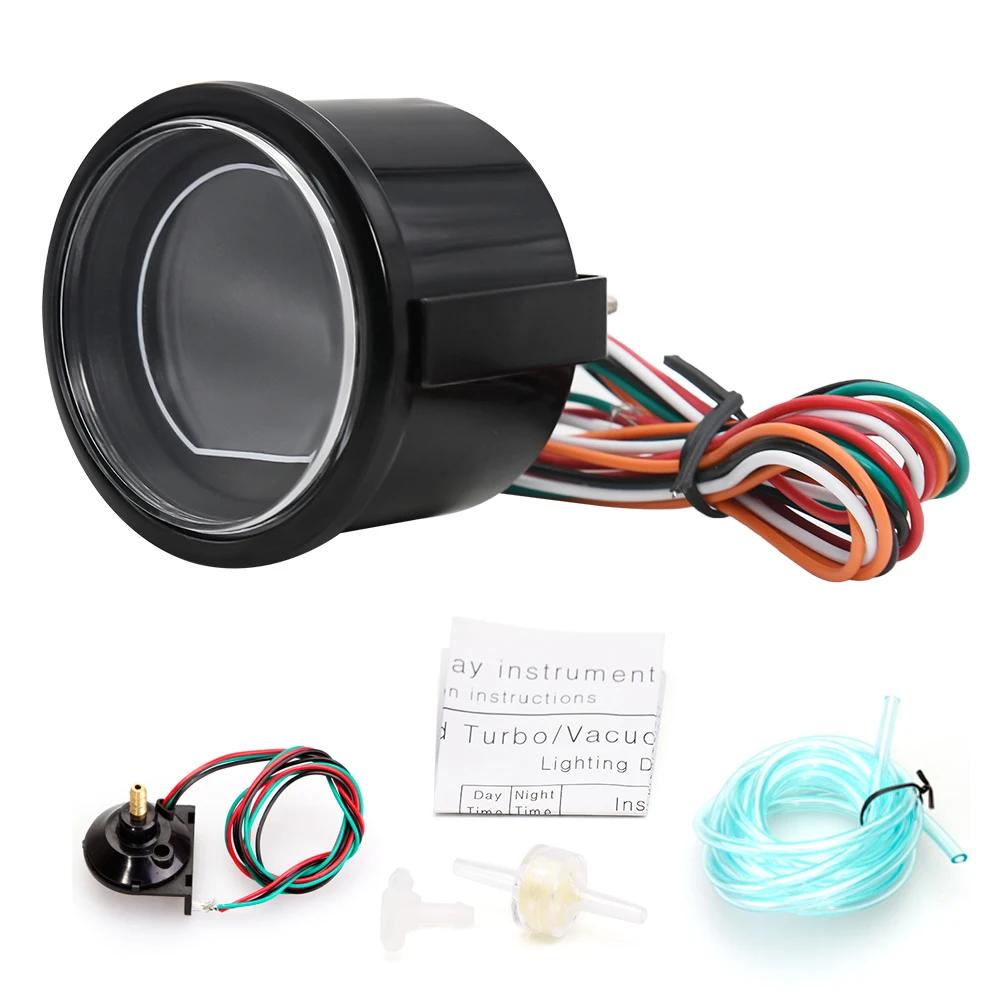 52mm Boost Gauge Tachometer Volt Water Oil Temp Oil Press Vacuum Air Fuel Ratio Exhaust Temp Digital Red Blue Dual Color Meter
