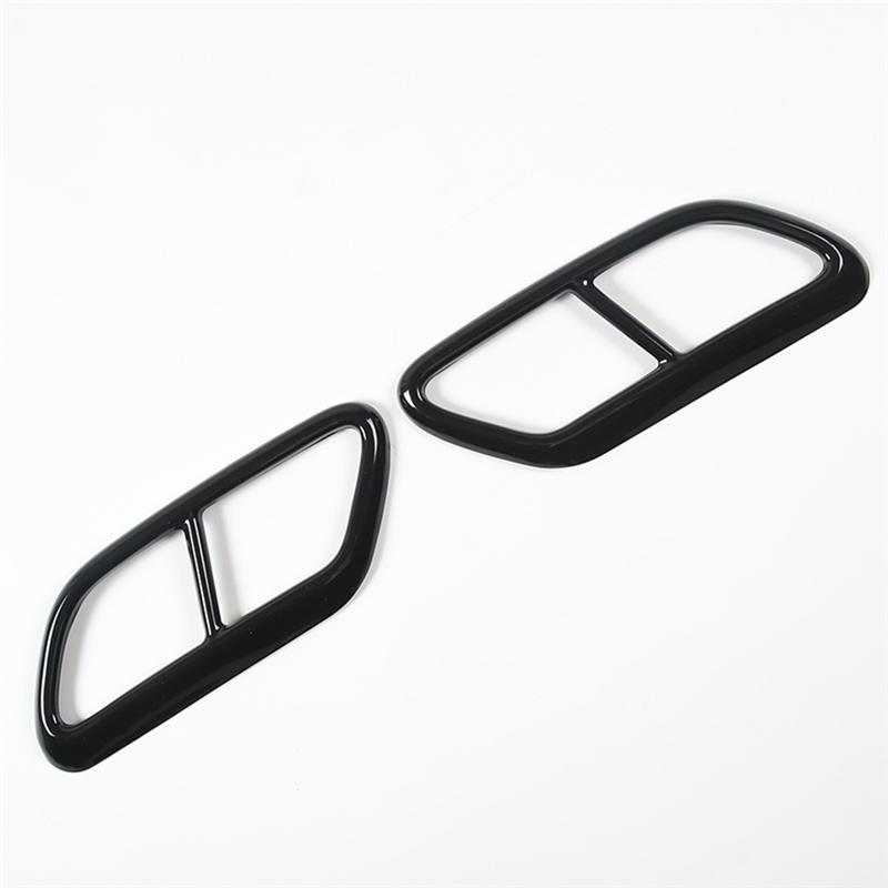 Black Stainless Steel Pipe Throat Exhaust Outputs Tail Frame Trim Cover For Volvo S60 S90 V90 2016- Spare Parts Parts-M
