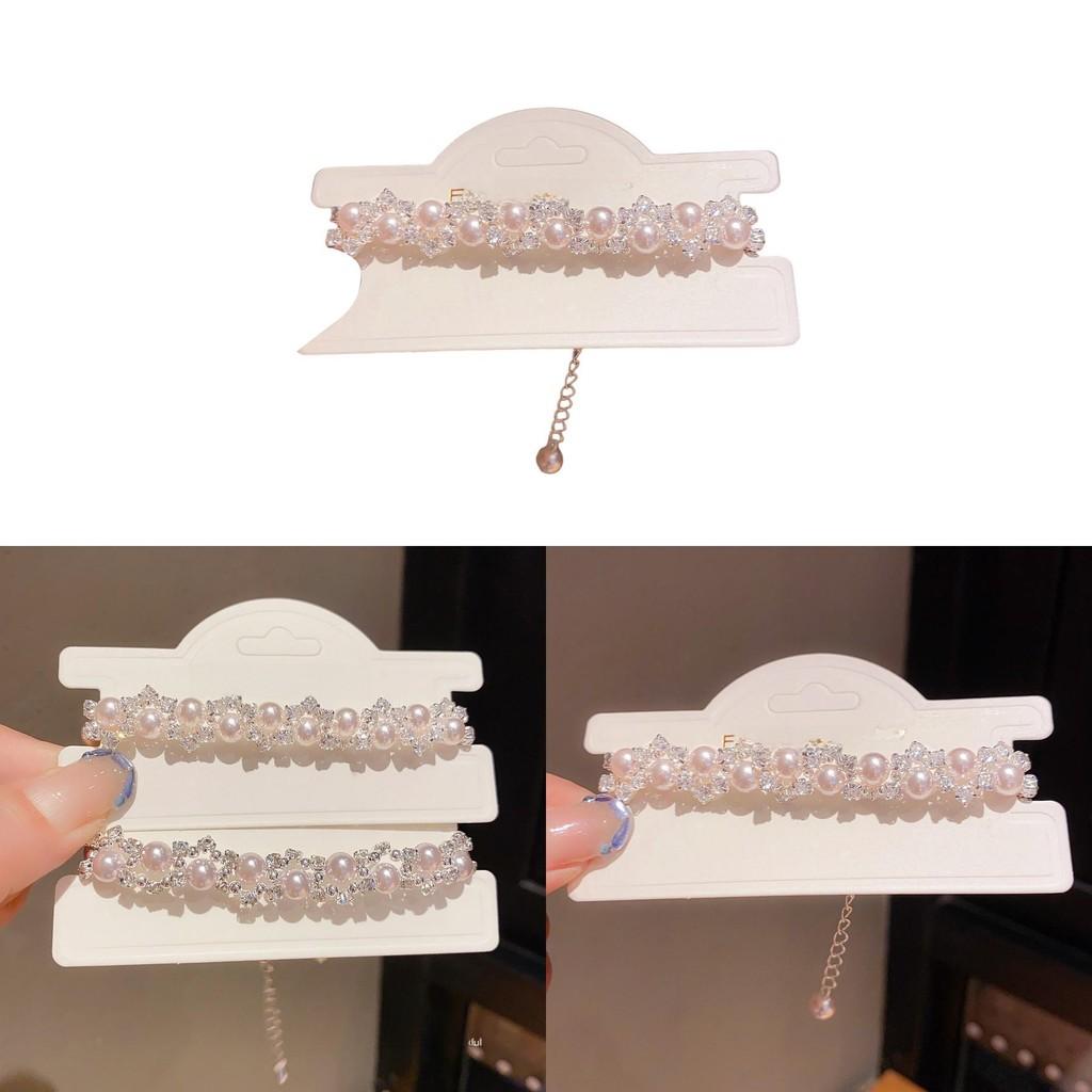 No Ip Geometric Pearl Embellished Magnet Bracelet For Women With Elegant Design