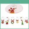 Xmas Wine Glasses 6 Charm Marker Ring Bar Table Party Decoration Secret