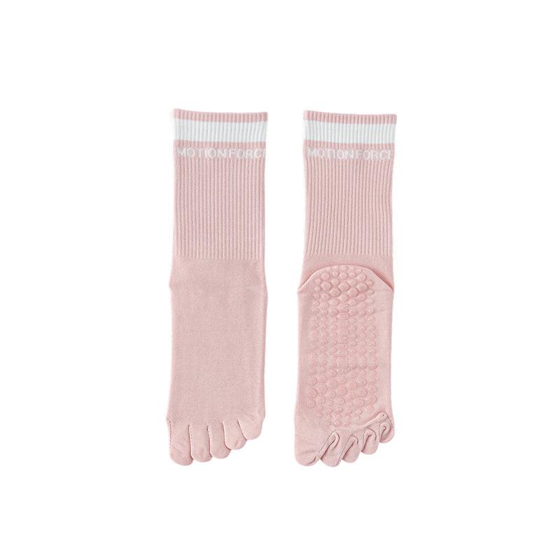 Professional Non-Slip Five-Toe Yoga and Pilates Mid-Calf Socks One Size